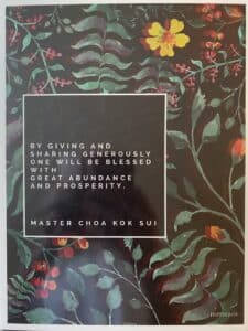 Poster: By giving and sharing generously one will be blessed with great abundance and prosperity.